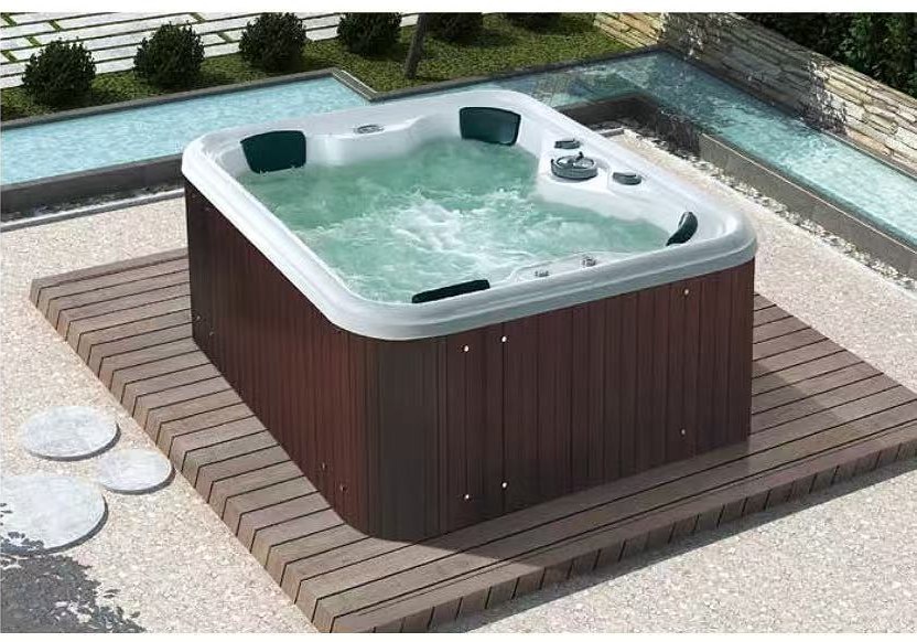 AO-814F outdoor hot tub on a deck
