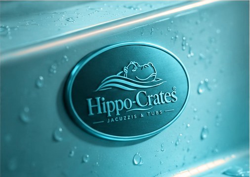 Hippo-Crates badge on an acrylic tub